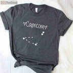 Capricorn Zodiac Horoscope Tee and T-Shirt, December January Birthday Astrology T-Shirt for Men and Women