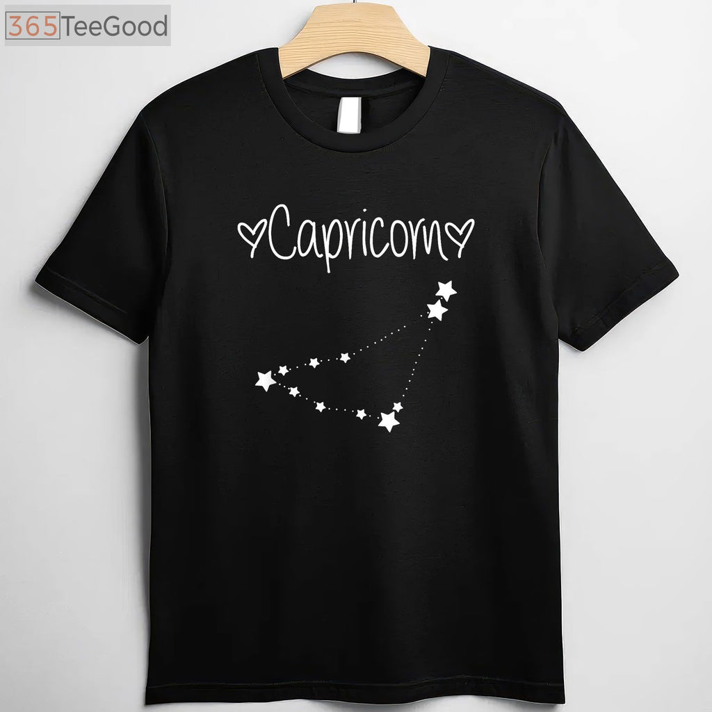 Capricorn Zodiac Horoscope Tee and T-Shirt, December January Birthday Astrology T-Shirt for Men and Women