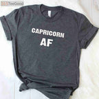 Capricorn AF Birthday Tee and T-Shirt, Funny December January Zodiac T-Shirt Gift for Adults