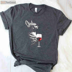 Cat Drinking Wine T-Shirt - Cute Red Wine Lover Gift for Cat Moms