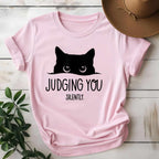 Cat Judging You Silently Funny Sarcastic Cat Lover Tee Humor T-Shirt for Men Women Unisex Adults