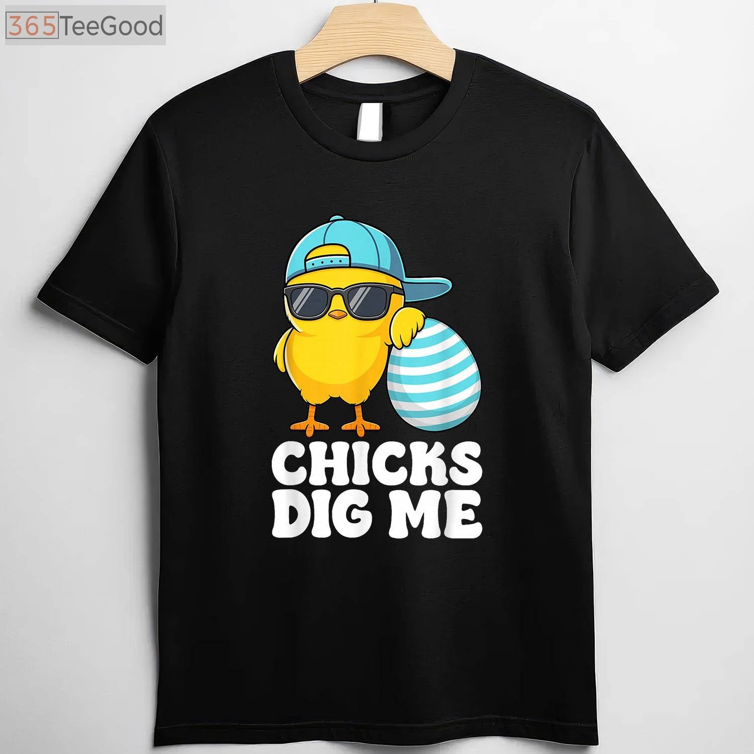 Chicks Dig Me Easter T-Shirt, Funny Easter Shirt for Toddler Boys Men Happy Easter Tee