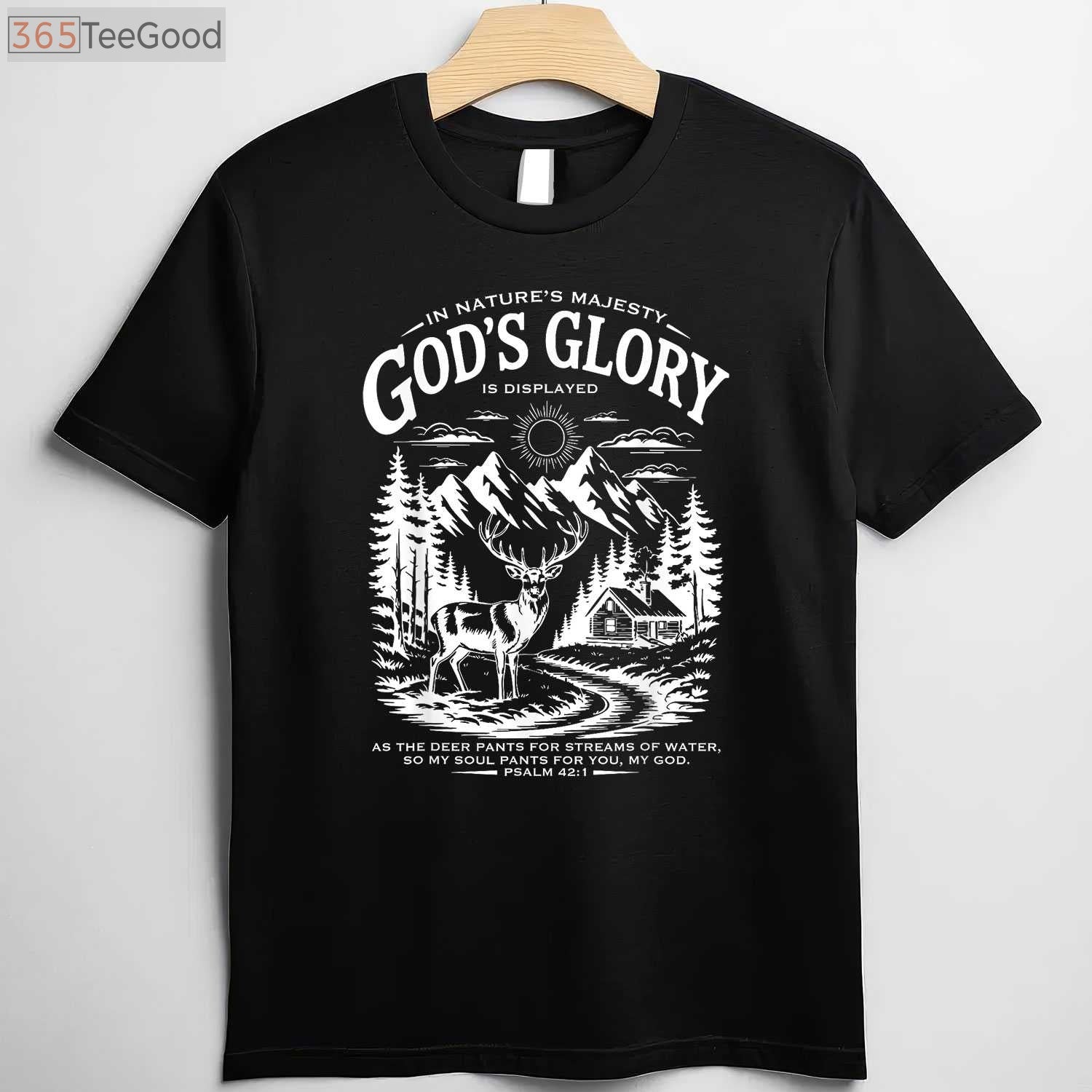 Christian Deer Hunting Bible Verse Shirt, Religious Nature Wildlife Faith Tee