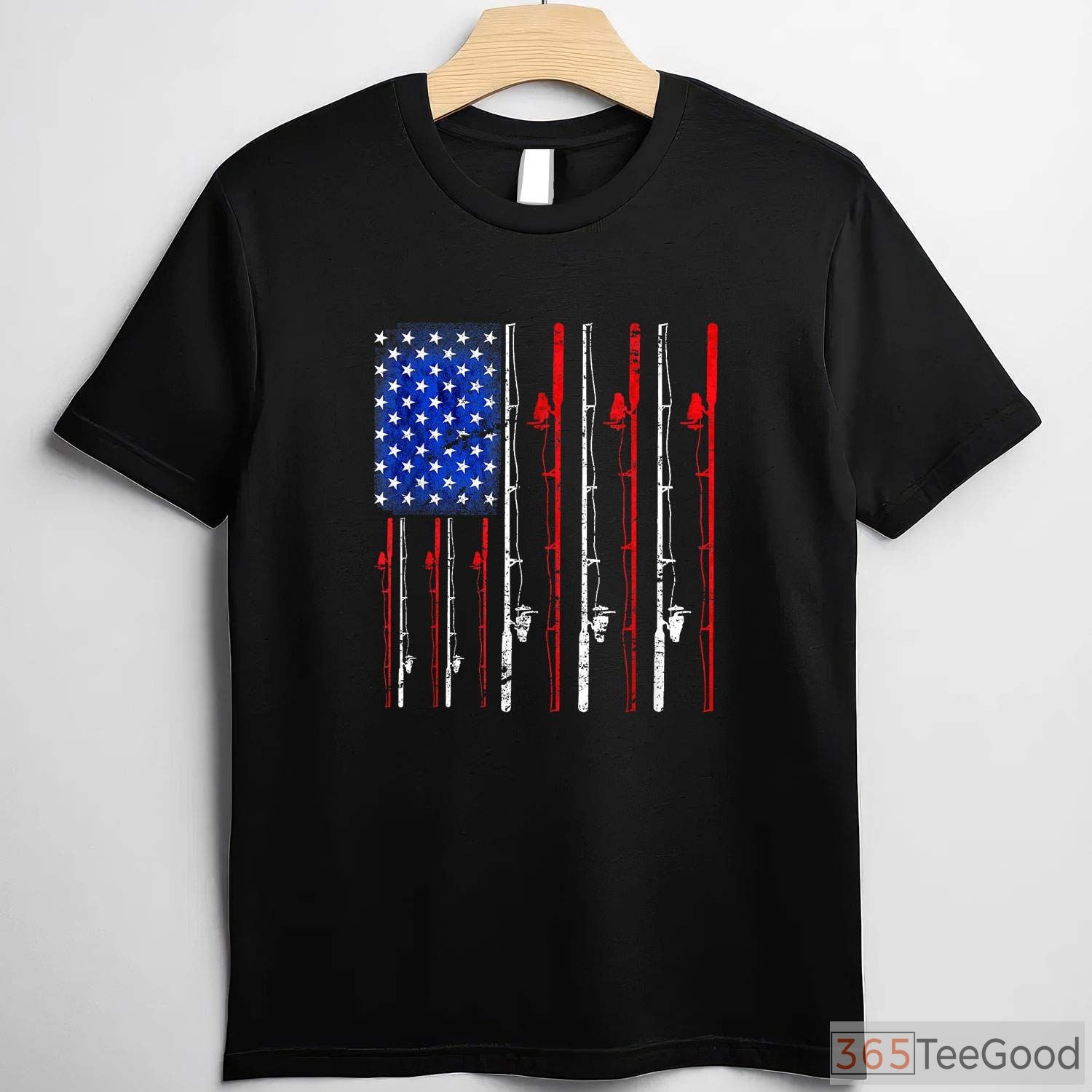 Classic American Flag Fishing Performance Tee - Patriotic Angler Apparel