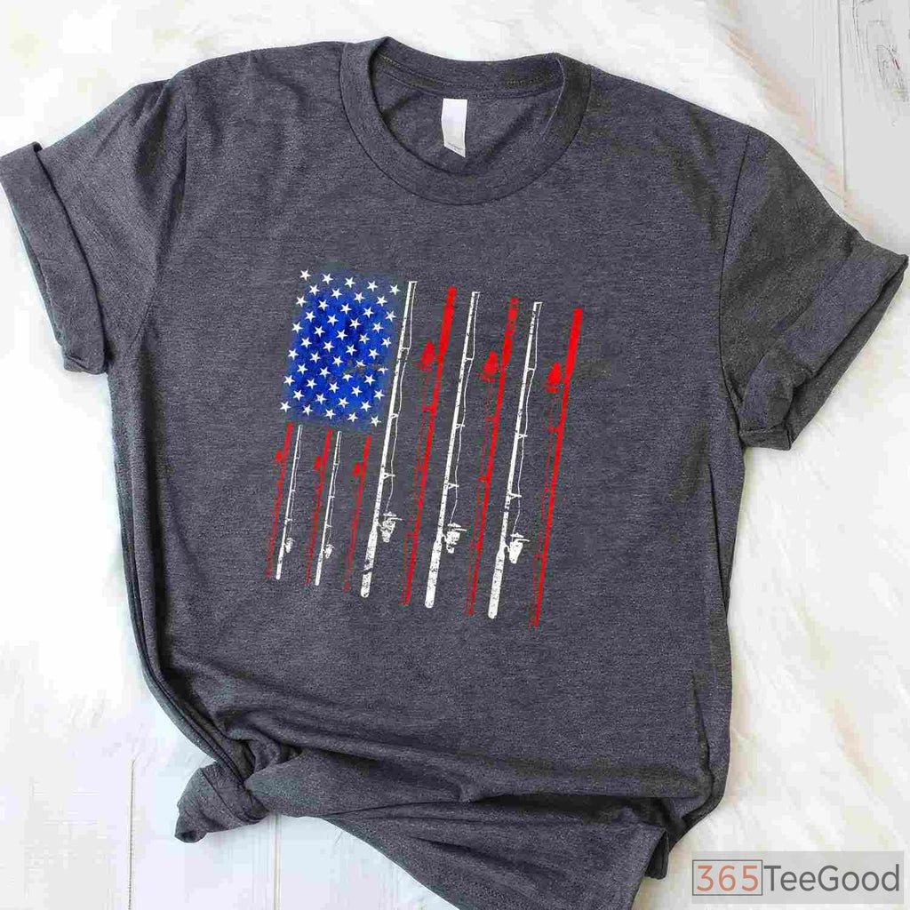 Classic American Flag Fishing Performance Tee - Patriotic Angler Apparel