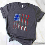 Classic American Flag Fishing Performance Tee - Patriotic Angler Apparel