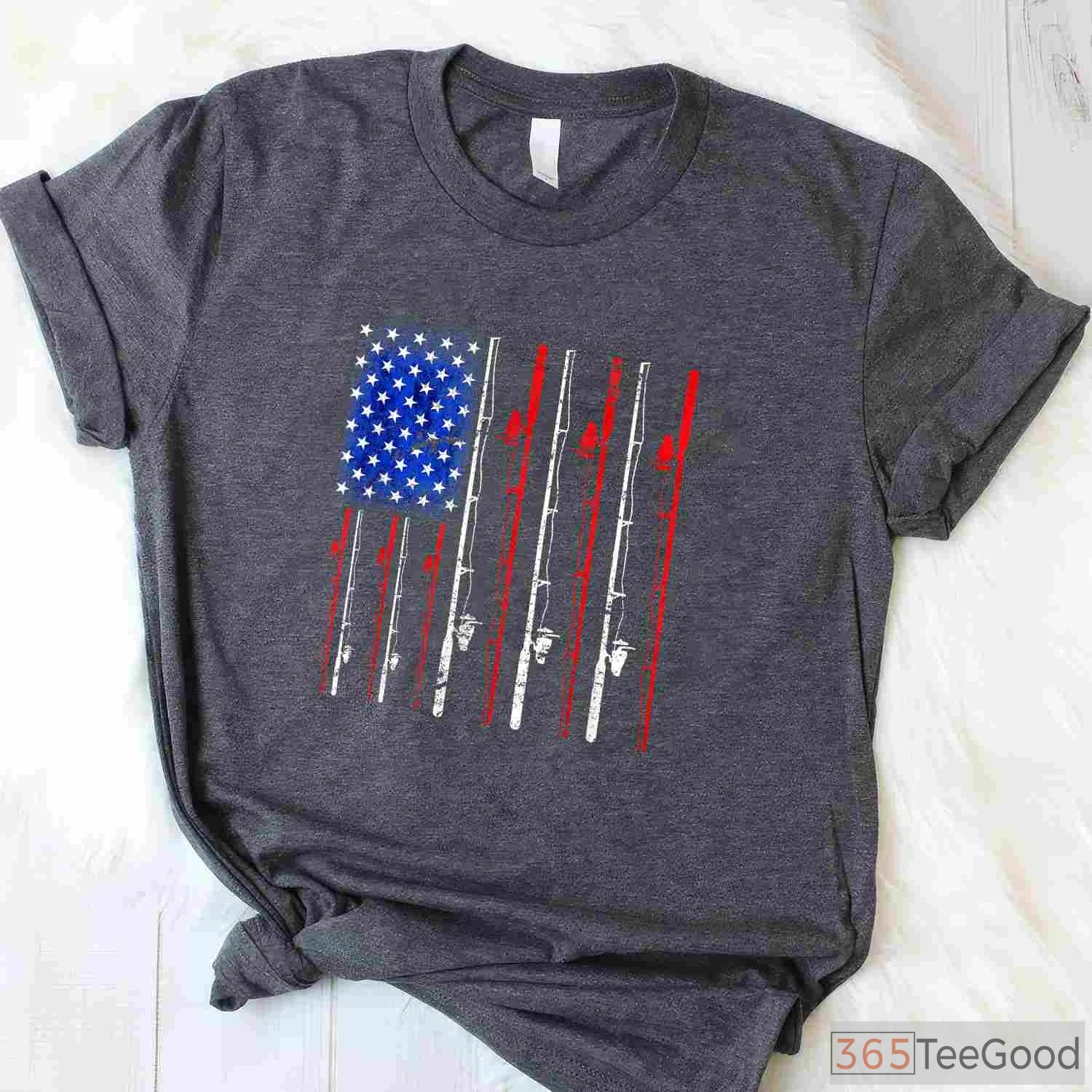 Classic American Flag Fishing Performance Tee - Patriotic Angler Apparel
