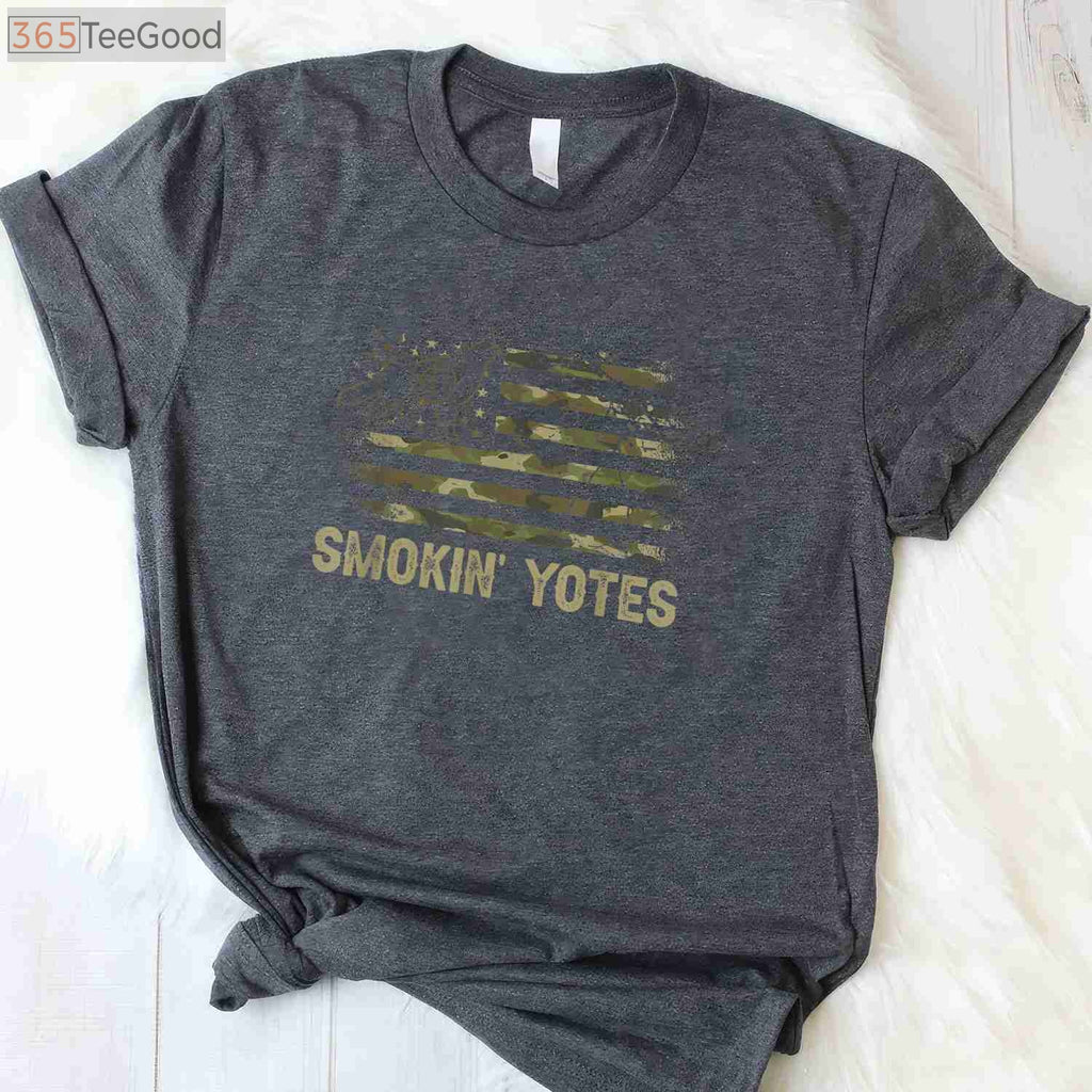 Coyote Hunting American Flag Hunting T-Shirt, Patriotic Yote Hunter Hunting Shirt