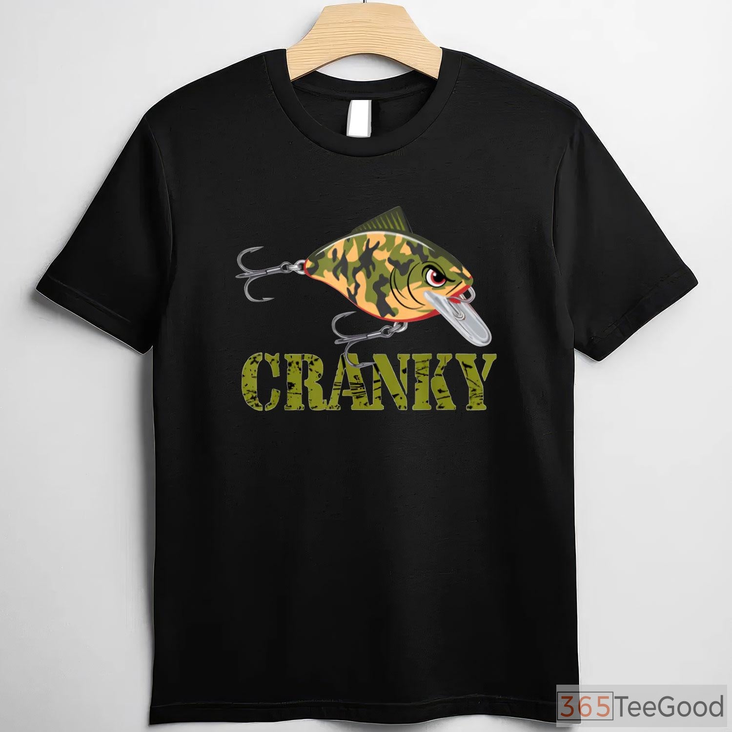 Cranky Camo Crankbait Fishing Shirt, Funny Father’s Day Lure Lover Tee