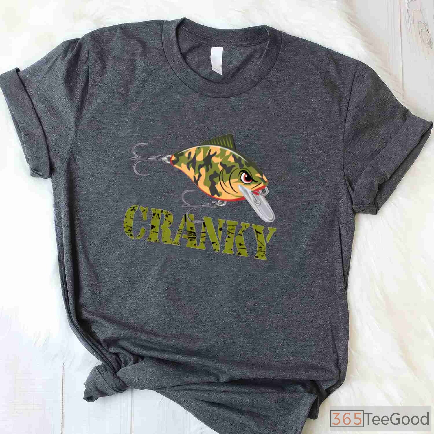 Cranky Camo Crankbait Fishing Shirt, Funny Father’s Day Lure Lover Tee