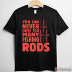 Creative Fishing Rod Graphic Design Shirt - Unique Outfit for Passionate Fishing Lovers