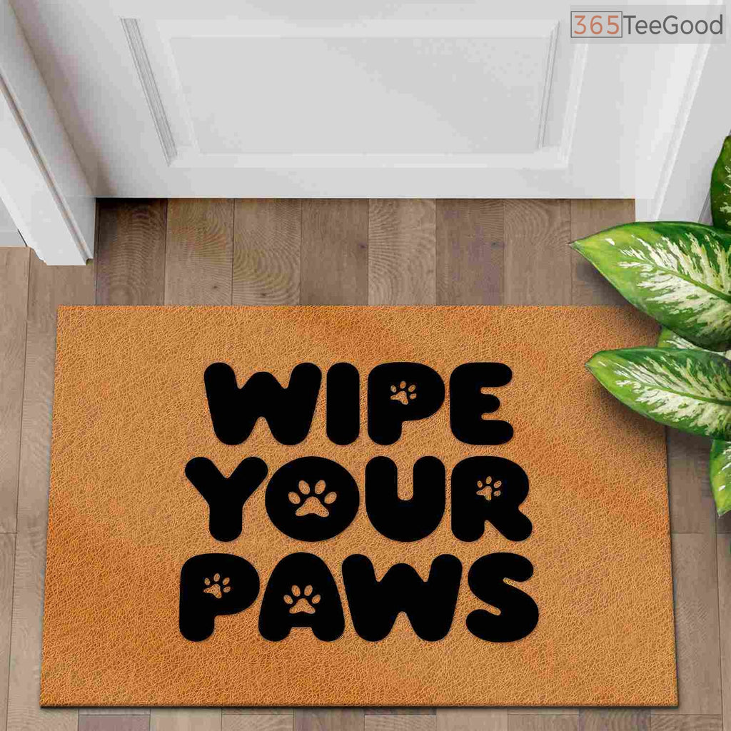 Custom Pet Welcome Doormat Funny Wipe Your Paws - High-Quality Porch Rug for Home Decor