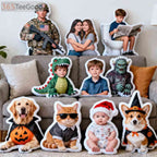 Custom Shape Pillow Case – Personalized Photo Face Pillow Funny Cutout Cushion Gift