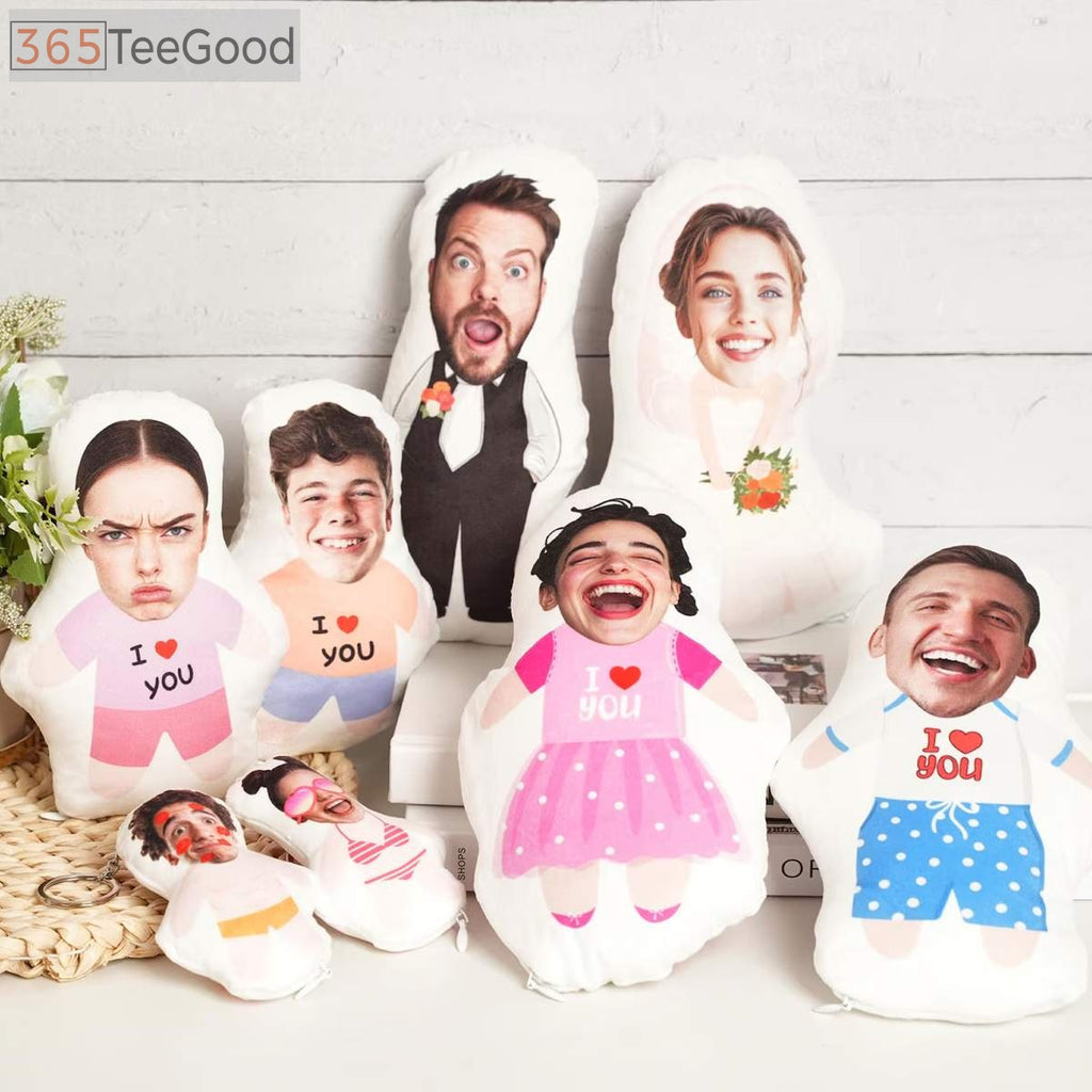 Custom Shape Pillow Case – Personalized Photo Humanoid Pillow Funny Face Cushion Gift