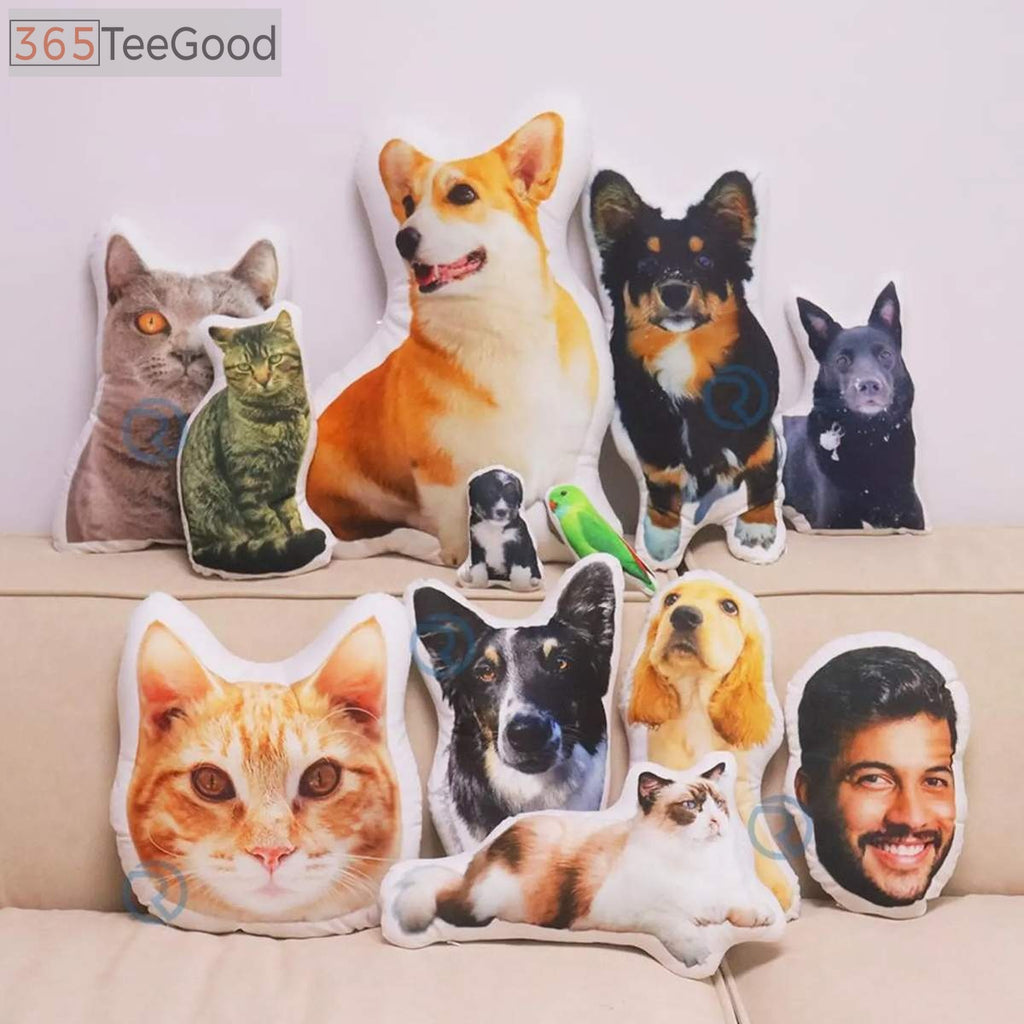 Custom Shape Pillow Case – Personalized Pet Pillow from Photo Dog Cat Shaped Cushion