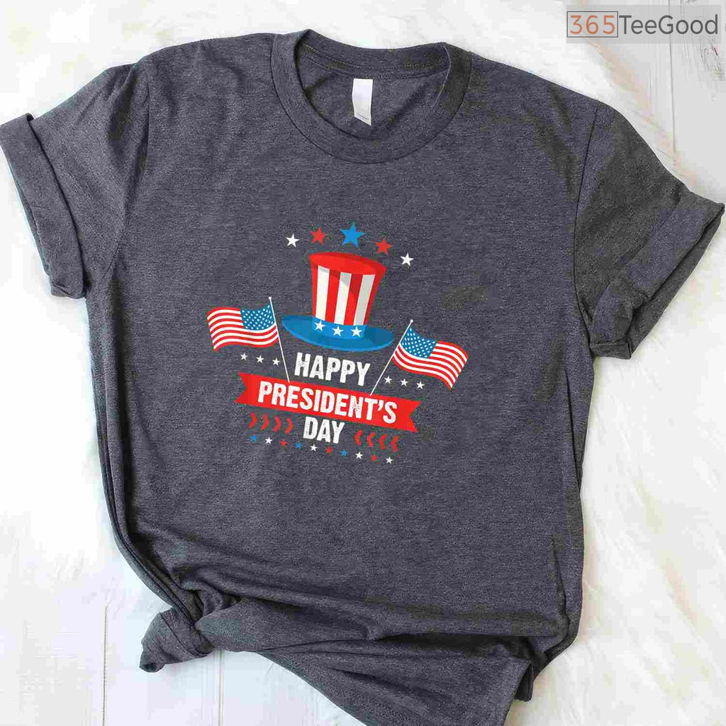 Cute Happy Presidents Day T-Shirt American Patriots Boys Kids School History Event Shirt