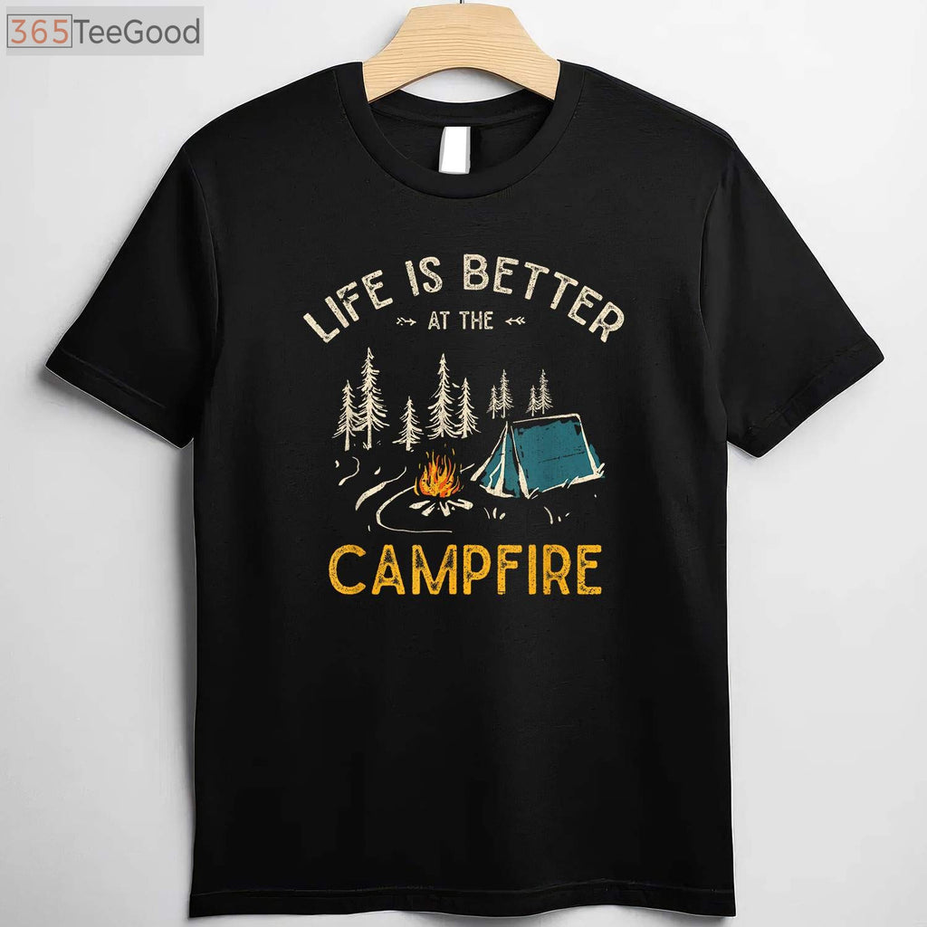Das Leben ist Besser am Lagerfeuer T-Shirt - German Camping Campfire Gift