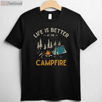 Das Leben ist Besser am Lagerfeuer T-Shirt - German Camping Campfire Gift