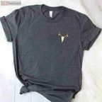Deer Skull Pocket Style Hunting Graphic Tee, Elk Buck Hunter Apparel for All