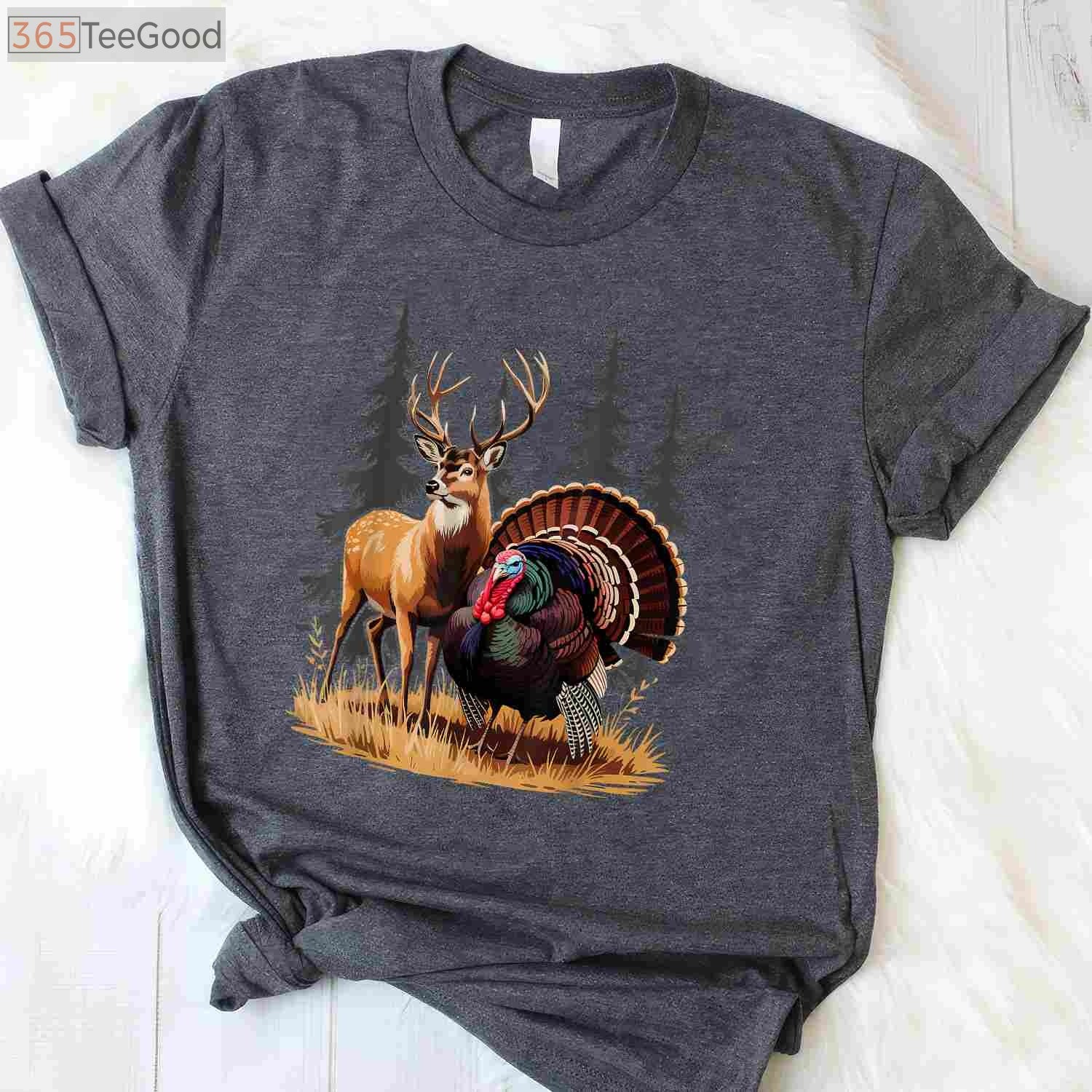 Deer and Turkey Hunting Hobby Shirt, Multi-Season Wildlife Hunter Graphic Tee