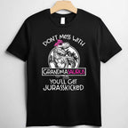 Dont Mess With Grandmasaurus Funny Grandma Gift Tee Jurassic T-Shirt Women Adults