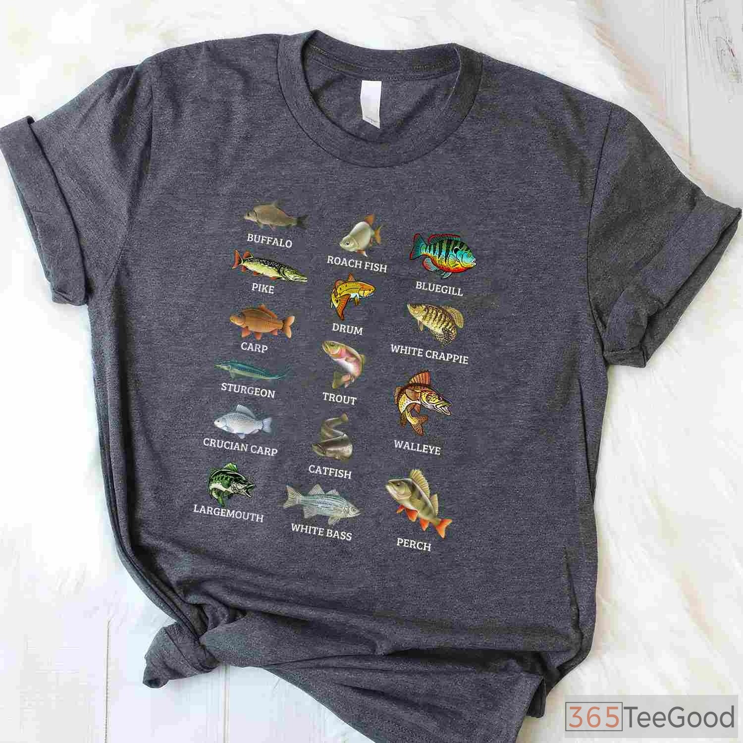 Educational Freshwater Fish Species Chart Fishing Shirt - Scientific Angler Guide Tee