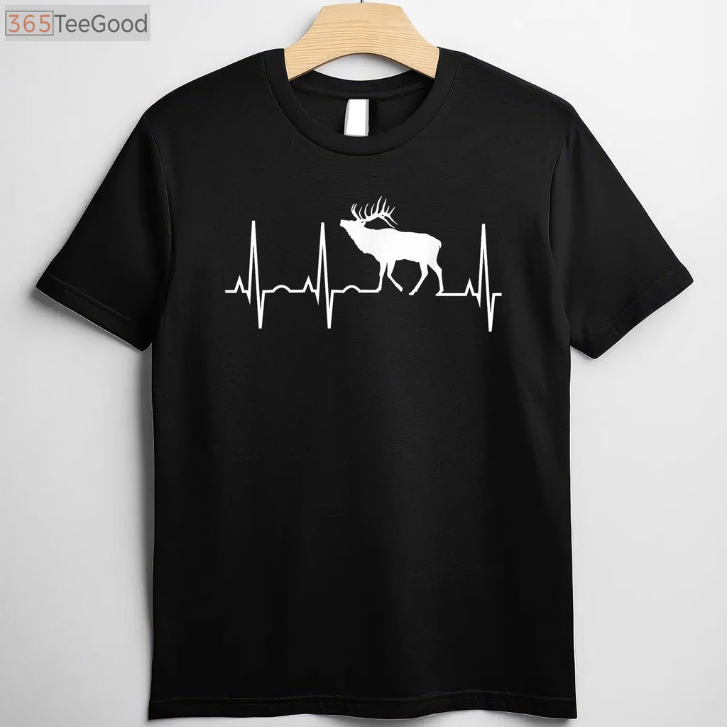Elk Heartbeat Hunting T-Shirt, Elk Hunting Shirt for Elk Lovers Men Women Kids