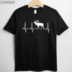 Elk Heartbeat Hunting T-Shirt, Elk Hunting Shirt for Elk Lovers Men Women Kids