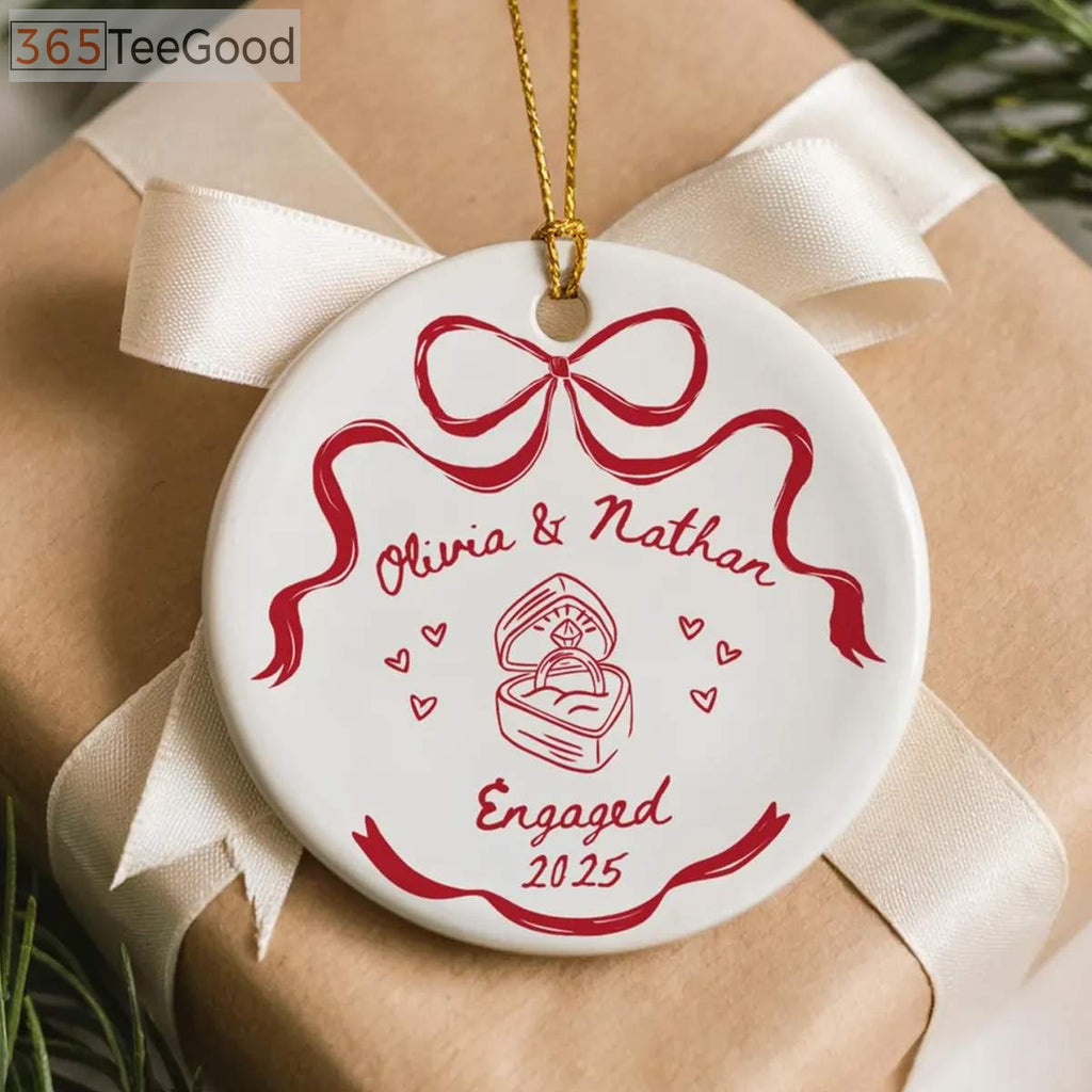 Engagement Christmas Ornaments for Couples, Engaged Ornament Keepsake, Engagement Announcement Wedding Gift Holiday Decor