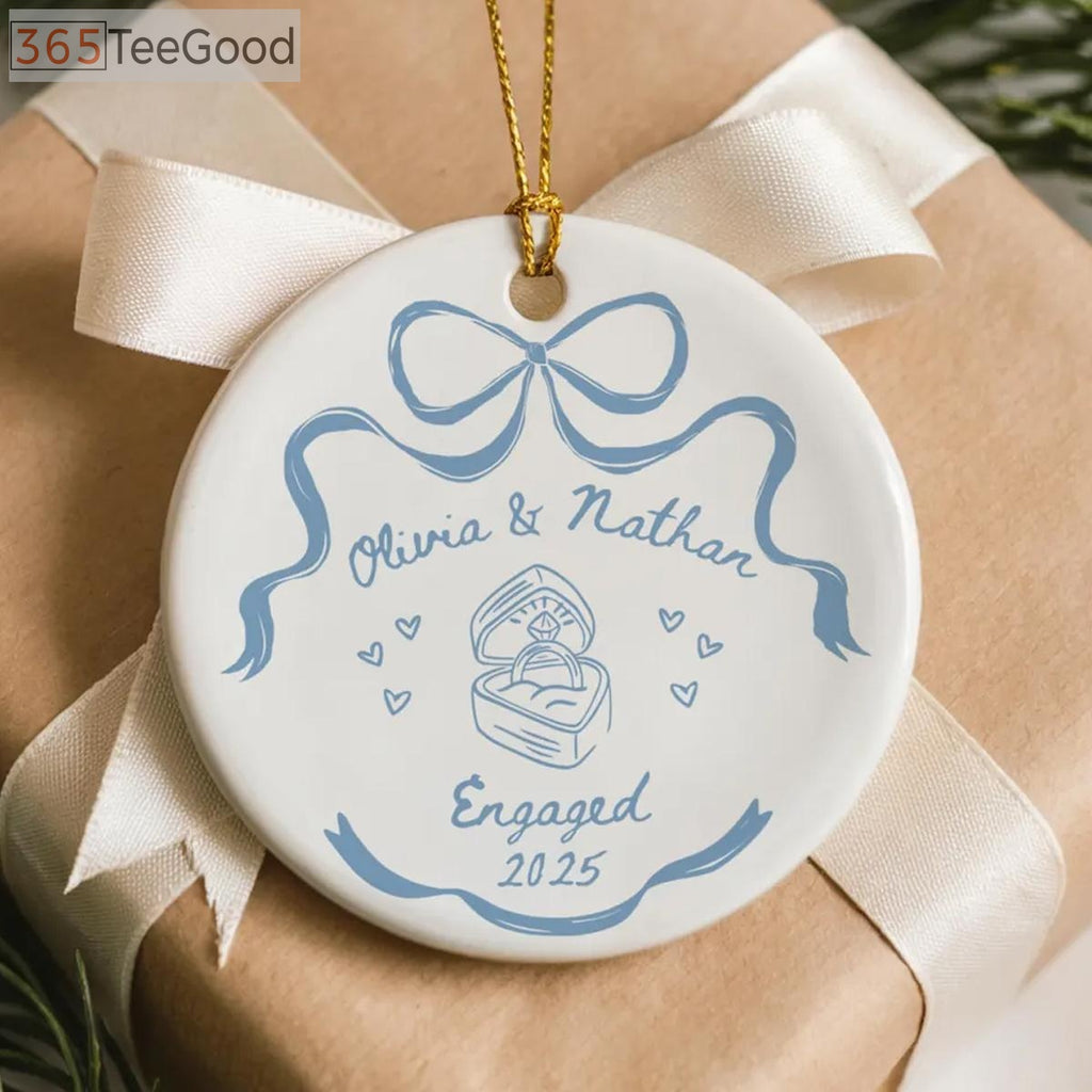 Engagement Christmas Ornaments for Couples, Engaged Ornament Keepsake, Engagement Announcement Wedding Gift Holiday Decor