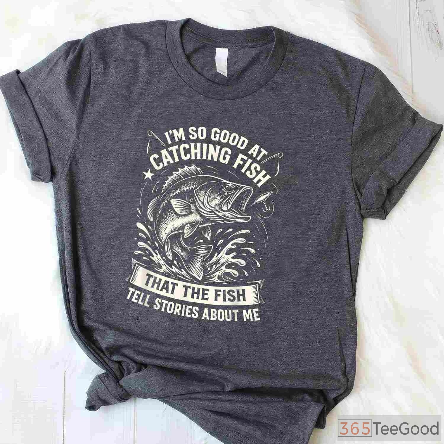 Expert Angler Catching Fish Design - Bold Graphic Tee for Skilled Fishermen