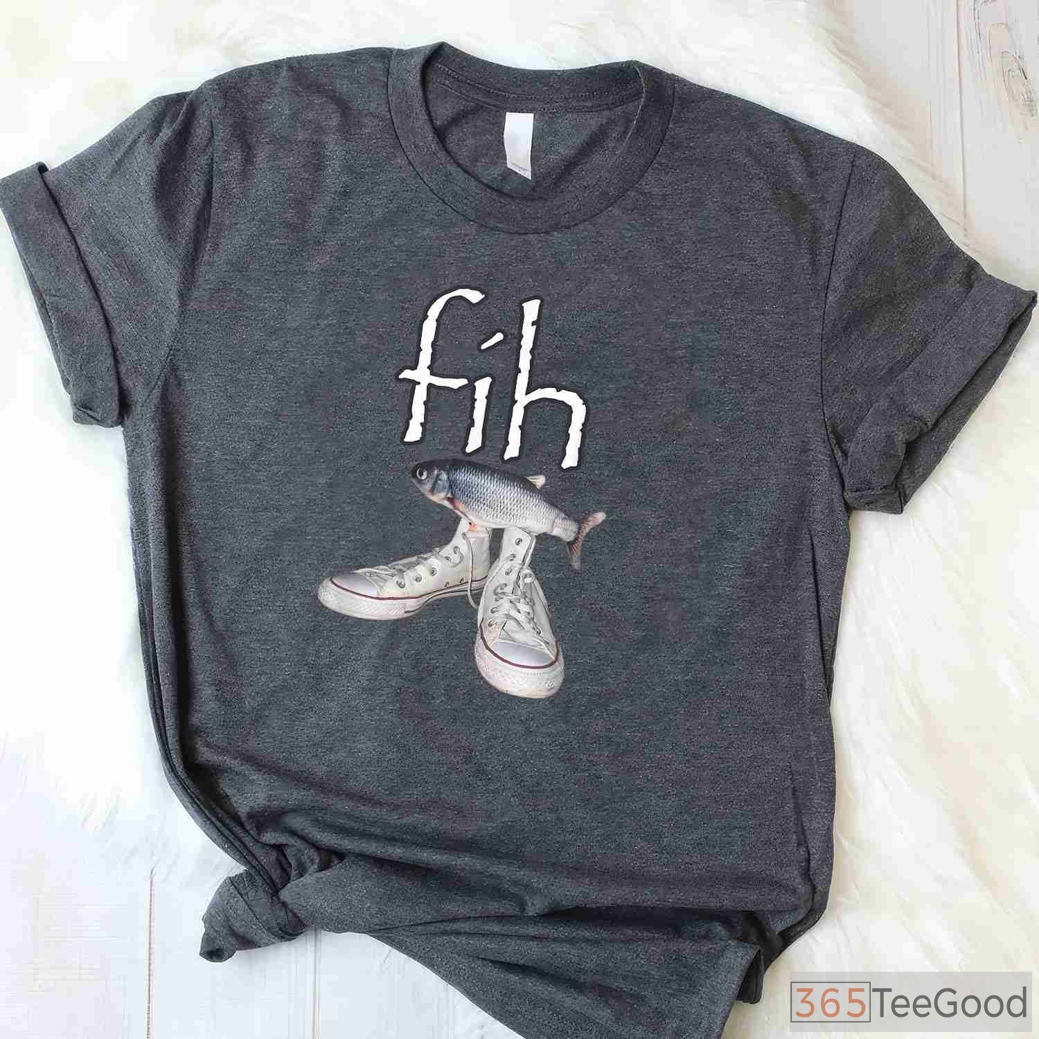 Fih Shoes Funny Misspelled Fish Meme Shirt - Viral Humor Fishing Apparel