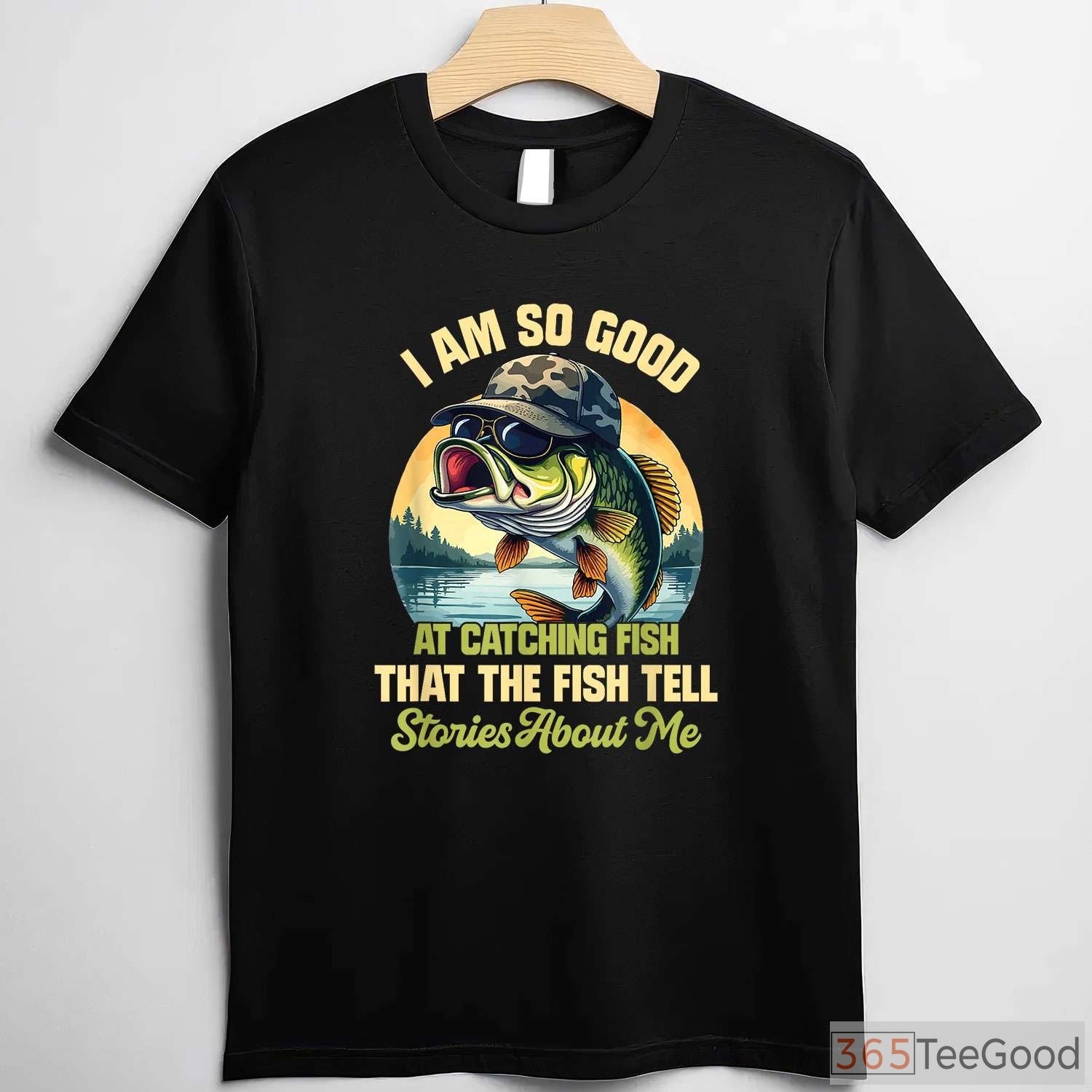 Fish Tell Stories Funny Fishing T-Shirt - Witty Catching Fish Design for Pros