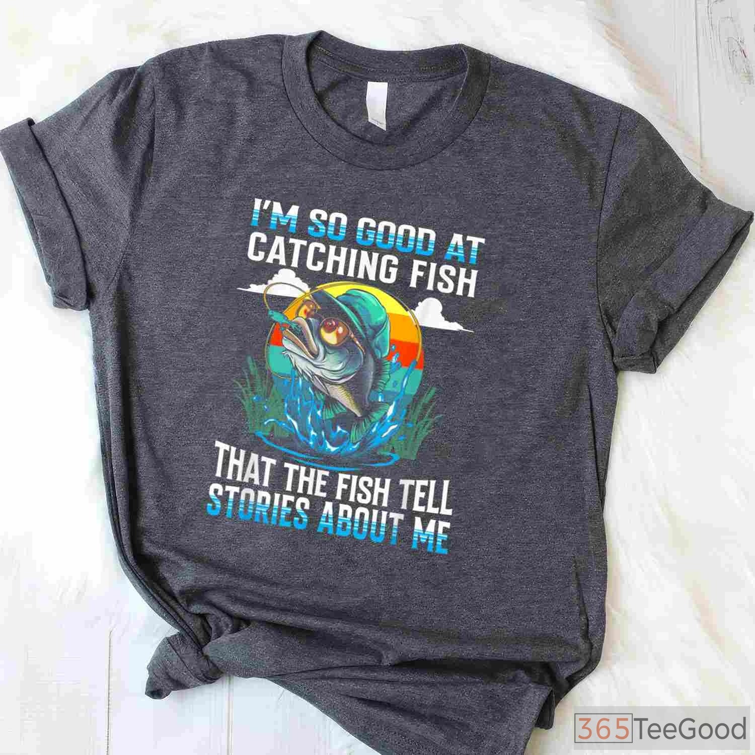 Fish Tell Stories Funny Fishing Shirt - Witty Catching Fish Design for Men