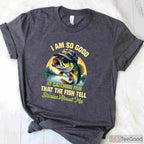Fish Tell Stories Funny Fishing T-Shirt - Witty Catching Fish Design for Pros