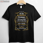 Funny August Woman Diva Birthday T-Shirt - Sassy Birthday Gift for Her 2026