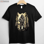 Funny Bigfoot Bow Hunting Shirt, Sasquatch Archery and Woodman Humor Tee