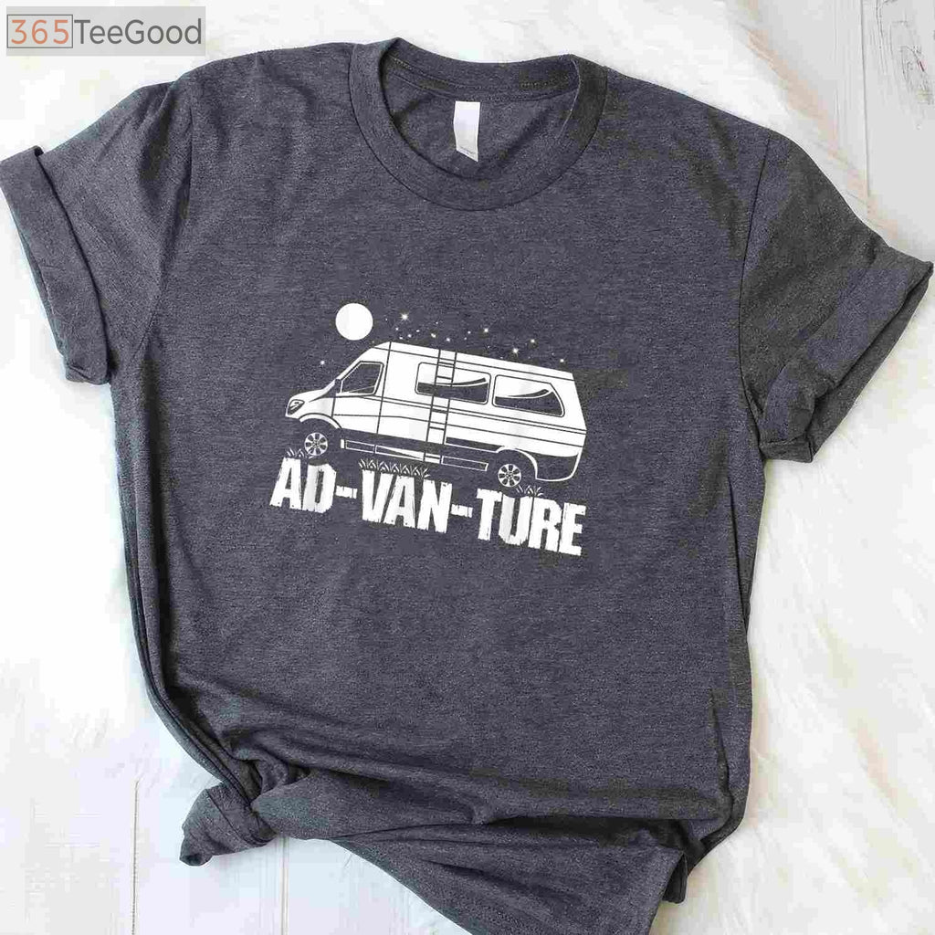 Funny Camper Van Life Ad-Van-Ture T-Shirt - Road Trip Adventure Gift