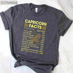 Funny Capricorn Facts Tee and T-Shirt, December January Zodiac Birthday T-Shirt Gift for Adults