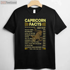 Funny Capricorn Facts Tee and T-Shirt, December January Zodiac Birthday T-Shirt Gift for Adults