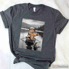 Funny Cat Selfie Boat Fishing Shirt, Weird Cat Meme Fishing Apparel for Men