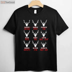 Funny Christmas Deer Hunting Shirt, Santa’s Reindeer List Holiday Hunter Tee