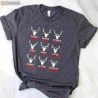 Funny Christmas Deer Hunting Shirt, Santa’s Reindeer List Holiday Hunter Tee