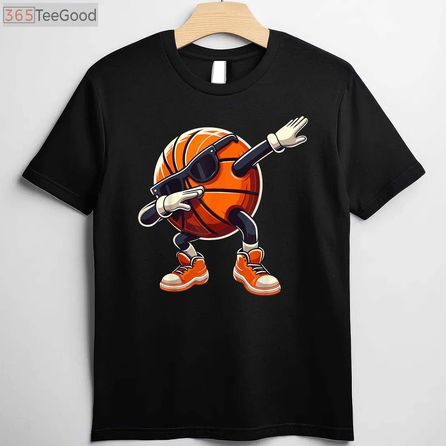 Funny Dabbing Basketball T-Shirt - Cool Sunglasses Ball Sports Gift for Kids
