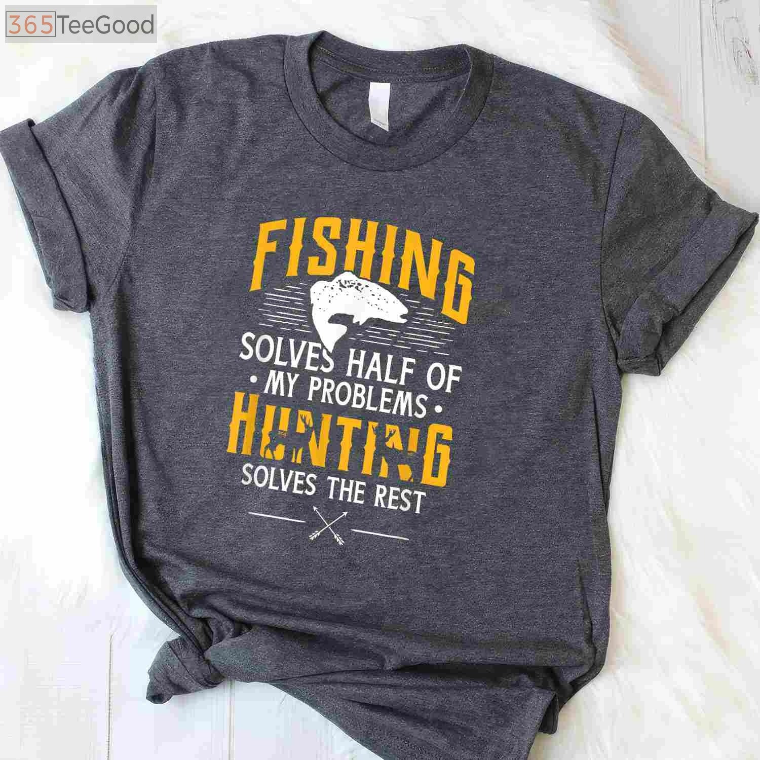 Funny Fishing and Hunting Therapy T-Shirt, Outdoor Hobby Enthusiast Gift