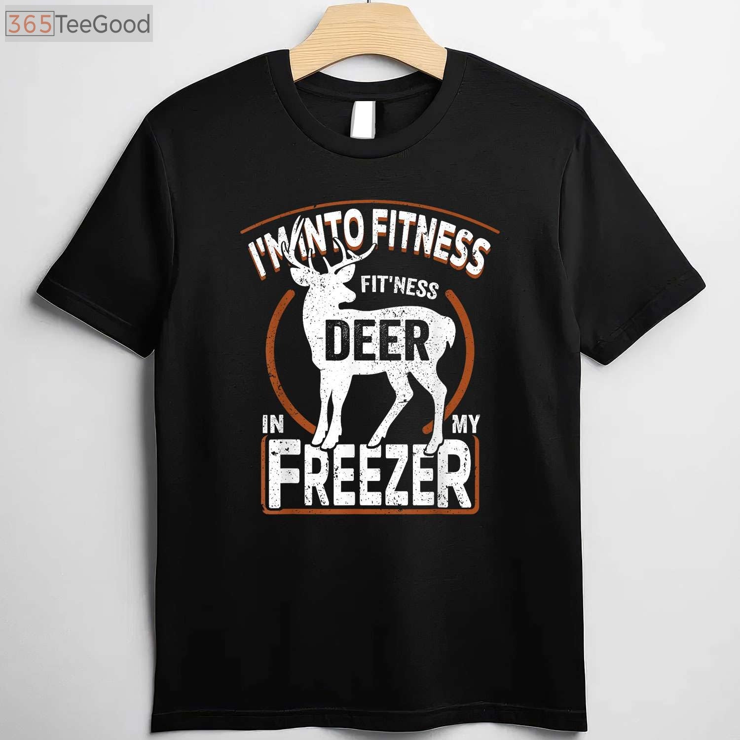 Funny Hunting Fitness Deer in Freezer Shirt, Hunter Dad Meat Eater Joke Tee
