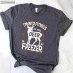 Funny Hunting Fitness Deer in Freezer Shirt, Hunter Dad Meat Eater Joke Tee