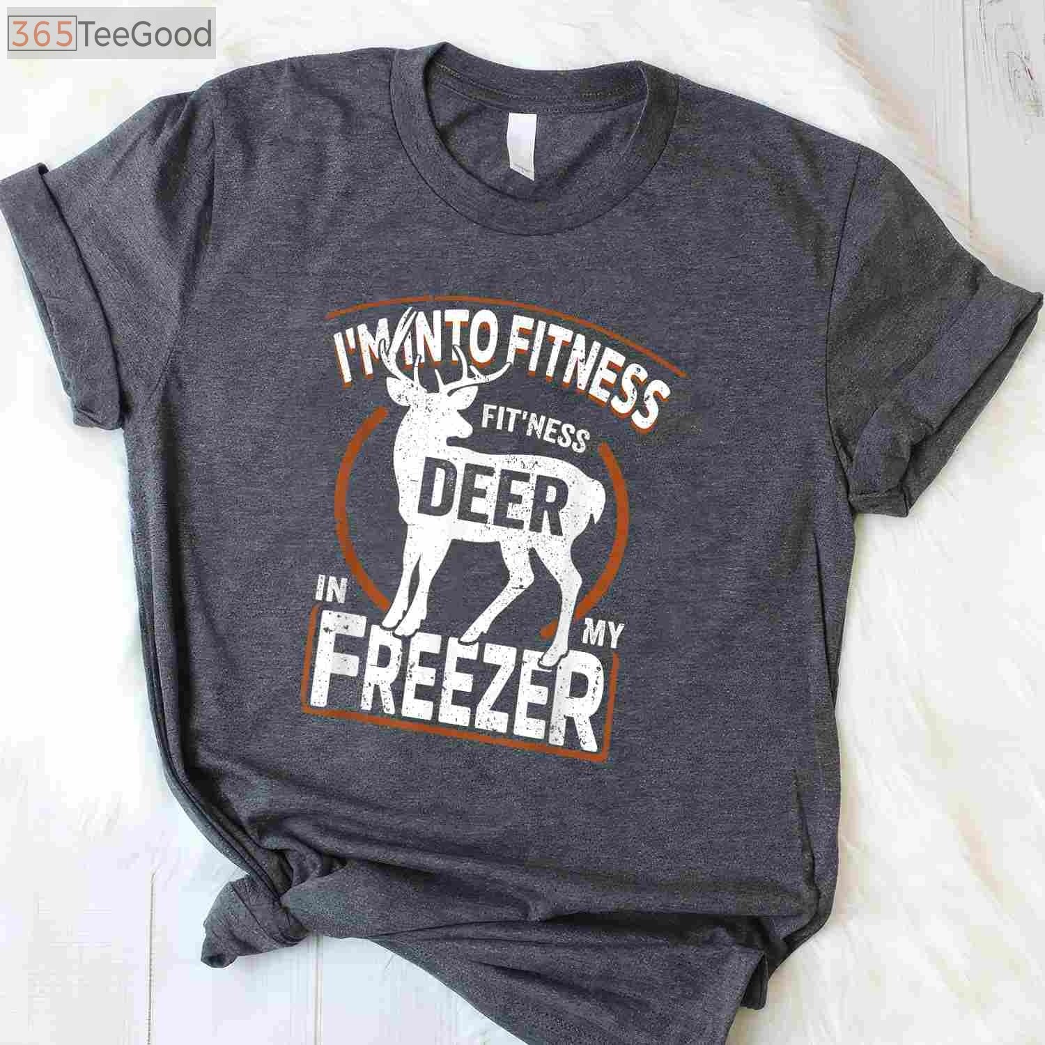 Funny Hunting Fitness Deer in Freezer Shirt, Hunter Dad Meat Eater Joke Tee