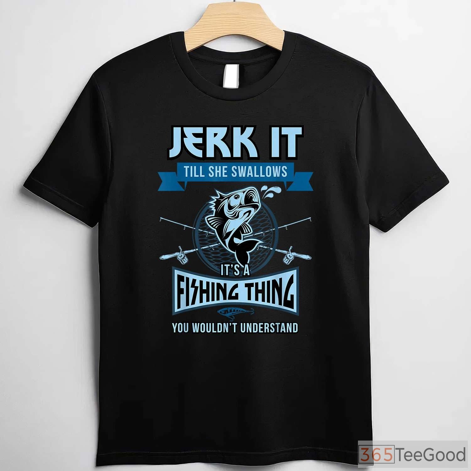 Funny Jerk It Bass Fishing Gear Shirt - Sarcastic Adult Humor Angler Tee