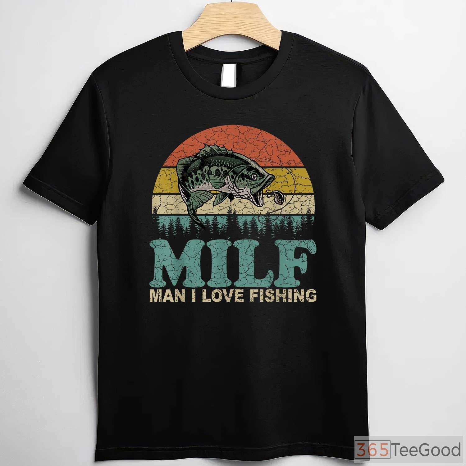 Funny MILF Man I Love Fishing Tee - Vintage Sarcastic Fisherman Humor Shirt